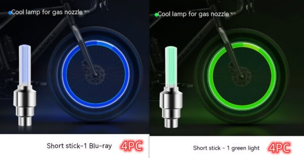 Neon LED Tire Valve Caps | Blue Light Bike & Car Rim Lights
