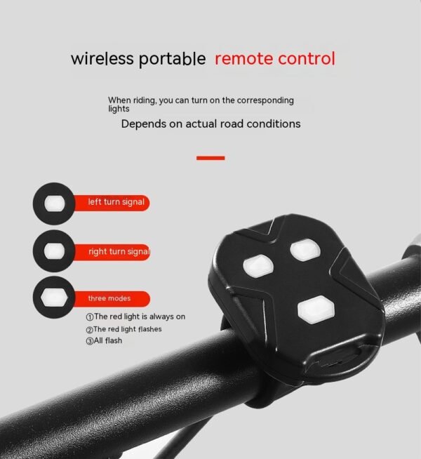 Wireless Steering Remote Control LED Taillight | USB Charging, Waterproof