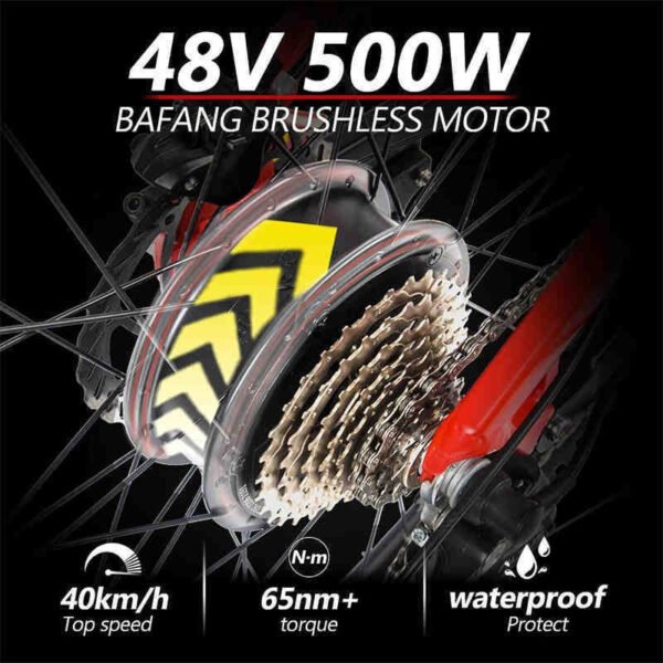 500W Electric Mountain Bike - 27 Speed Bafang Motor, 48V Battery
