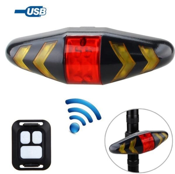 Wireless Remote Control Bicycle Taillight - LED Signal Safety