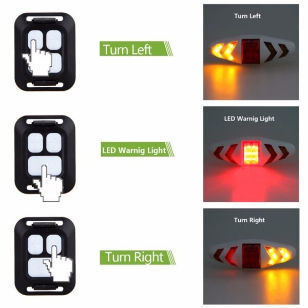 Wireless Remote Control Bicycle Taillight - LED Signal Safety