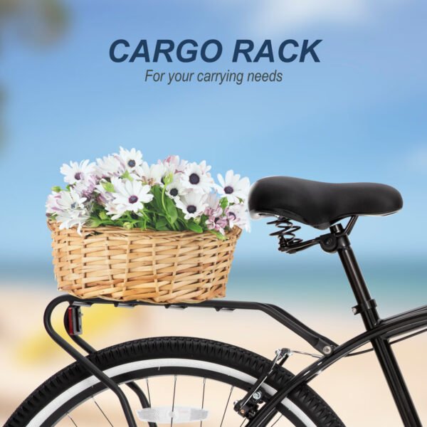 Multifunction 26 Inch 7-Speed Bike, Steel Frame & Rear Rack