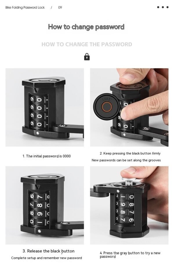 Bicycle Password Lock | Fliplock Portable Bike Security Lock